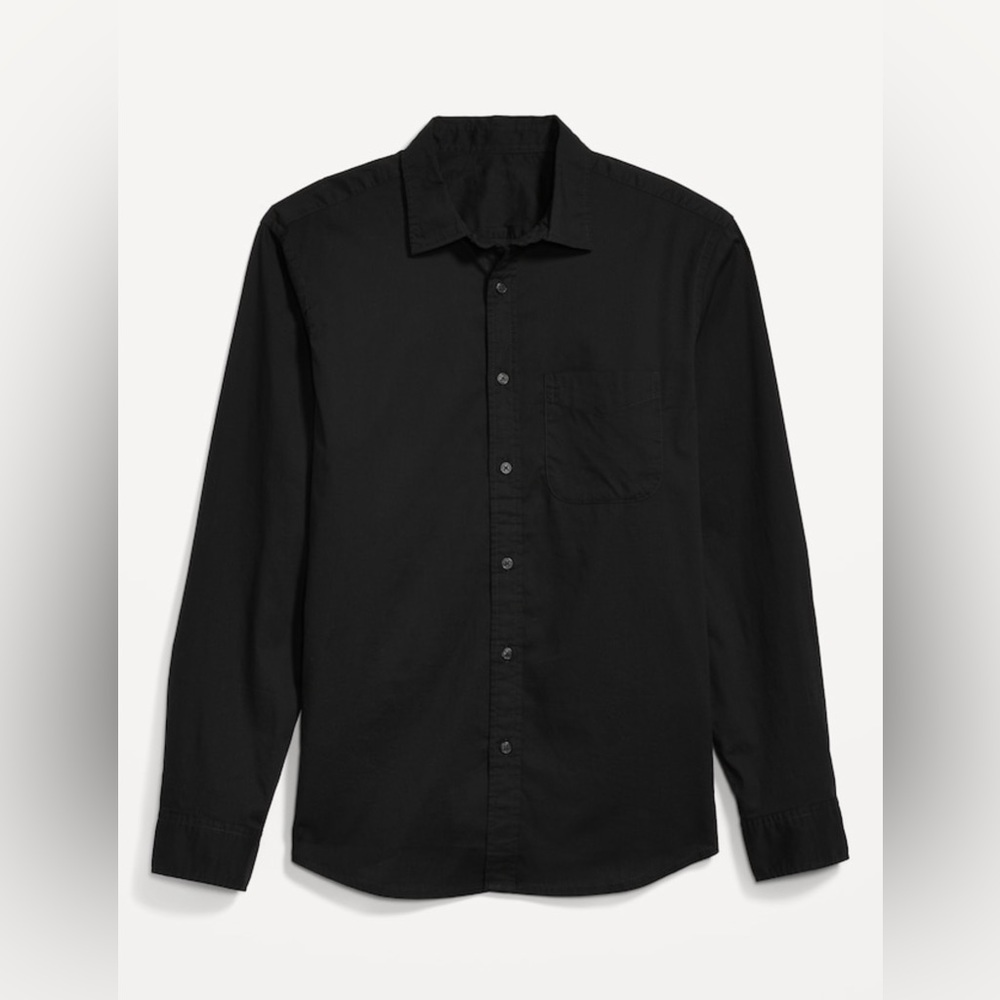 Old Navy, Regular-Fit Built-In Flex Everyday Shirt, XL, Black